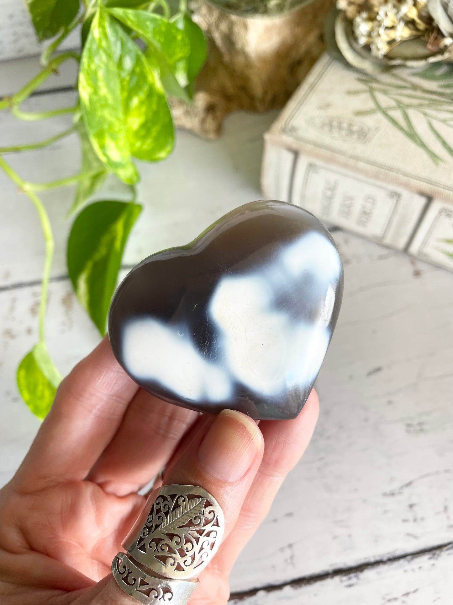 Orca Agate Heart