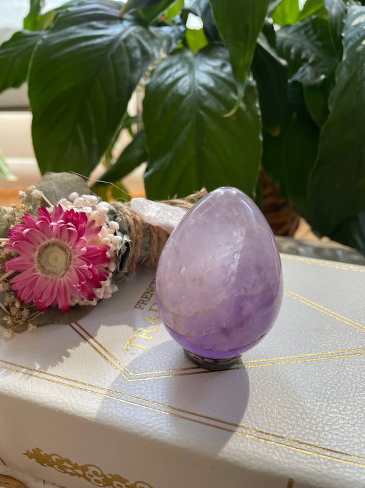 Amethyst Egg Includes Hematite Ring