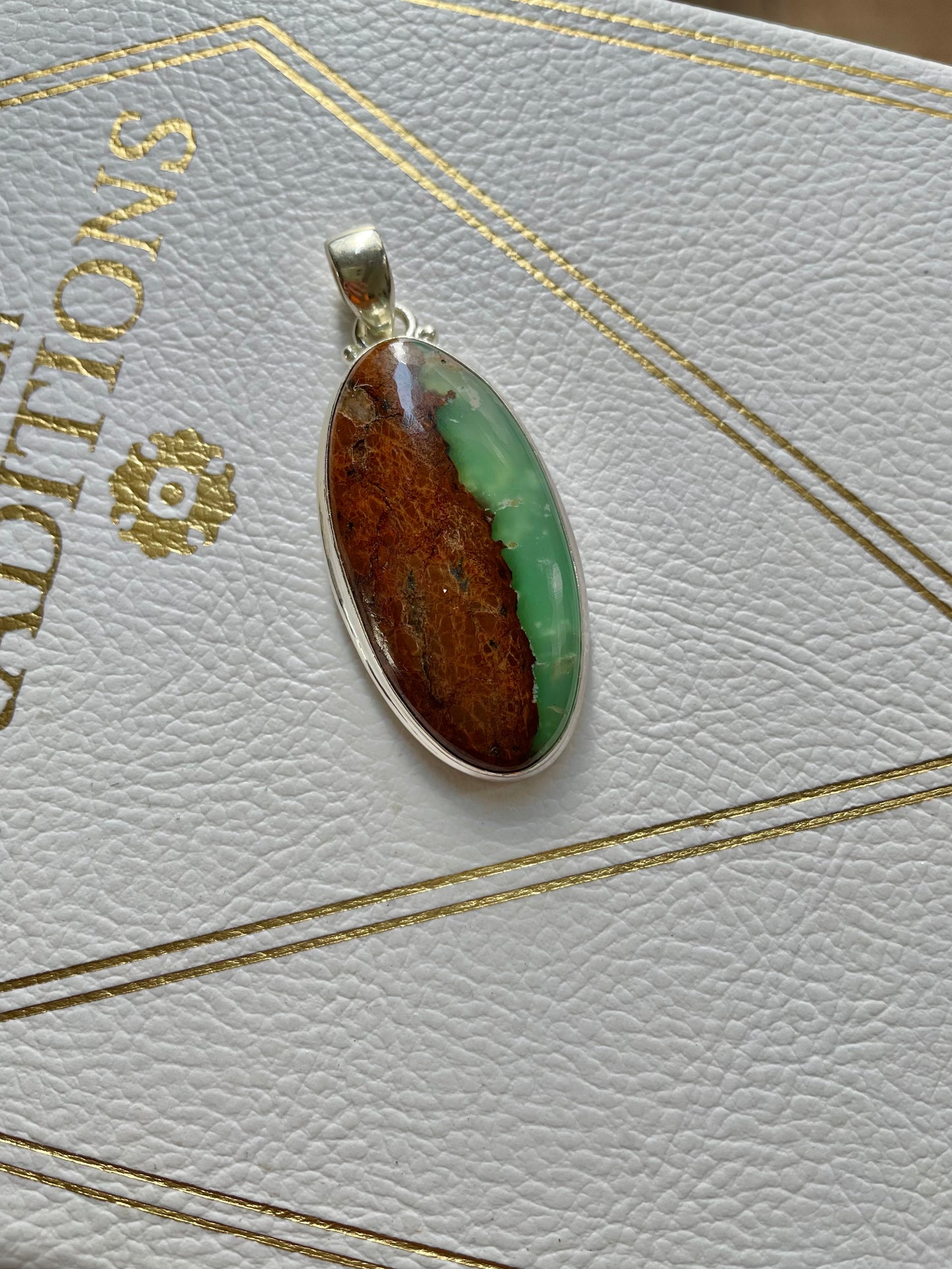 Chrysoprase Silver Pendant