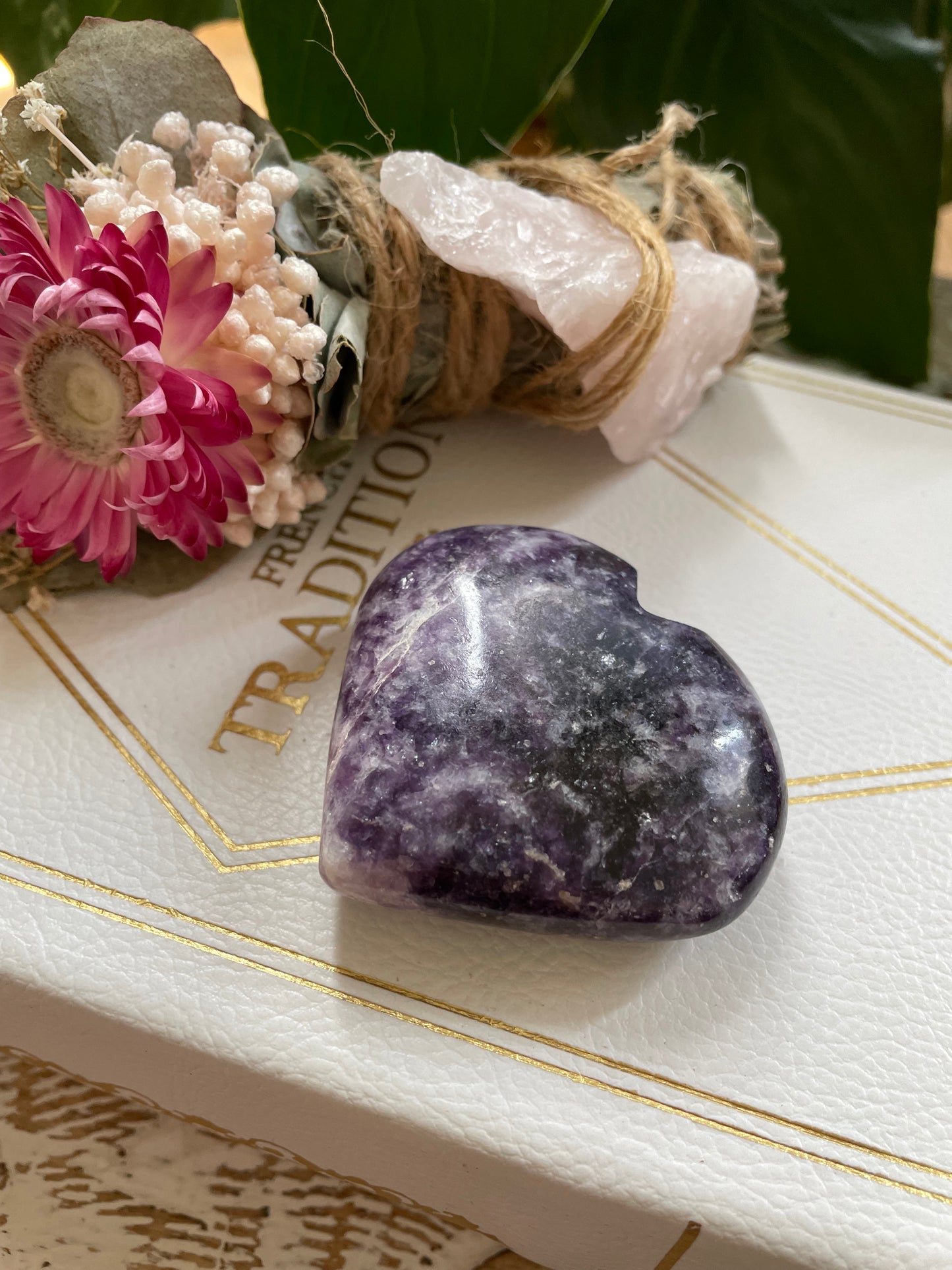 Lepidolite Heart