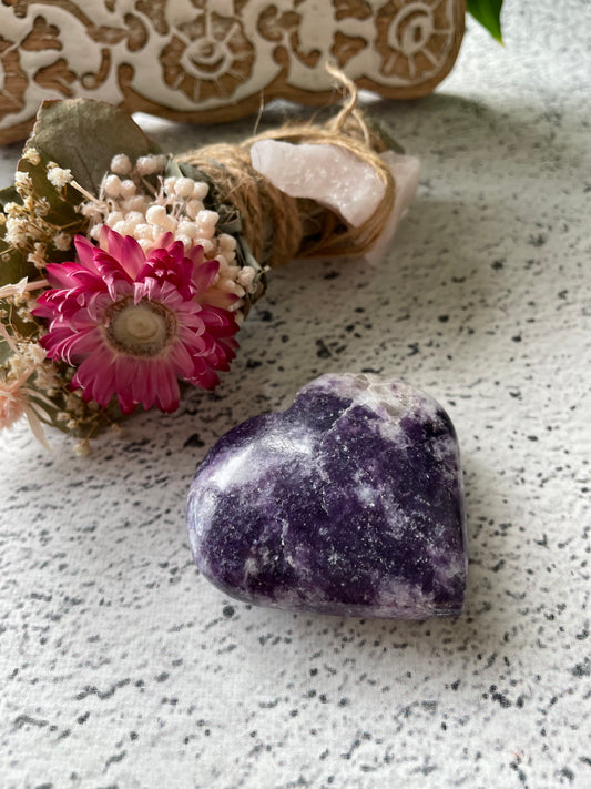 Lepidolite Heart