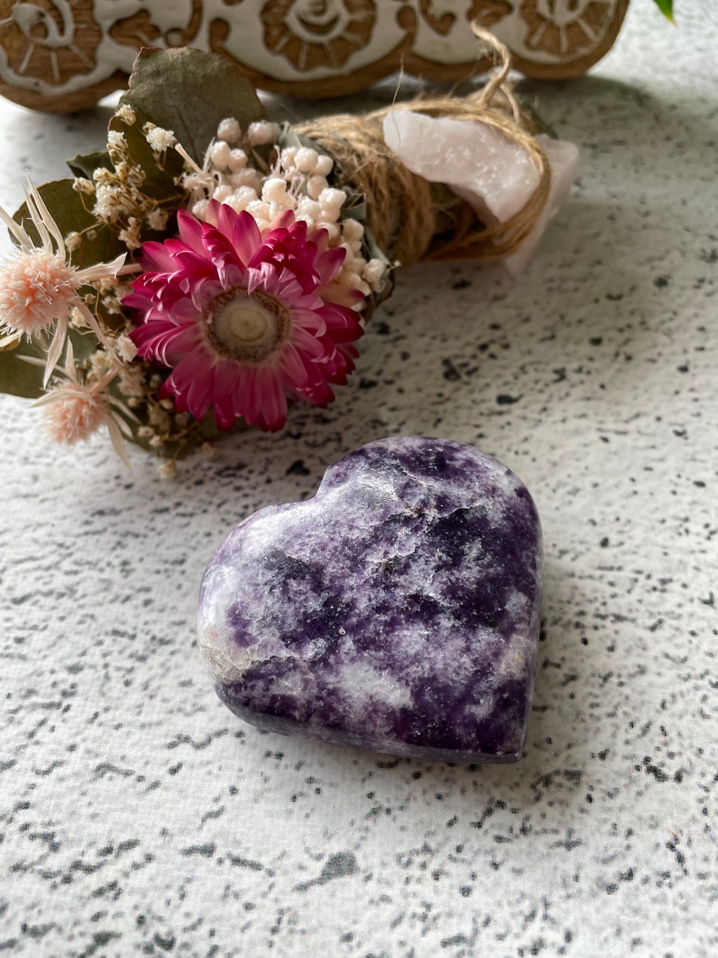 Lepidolite Heart