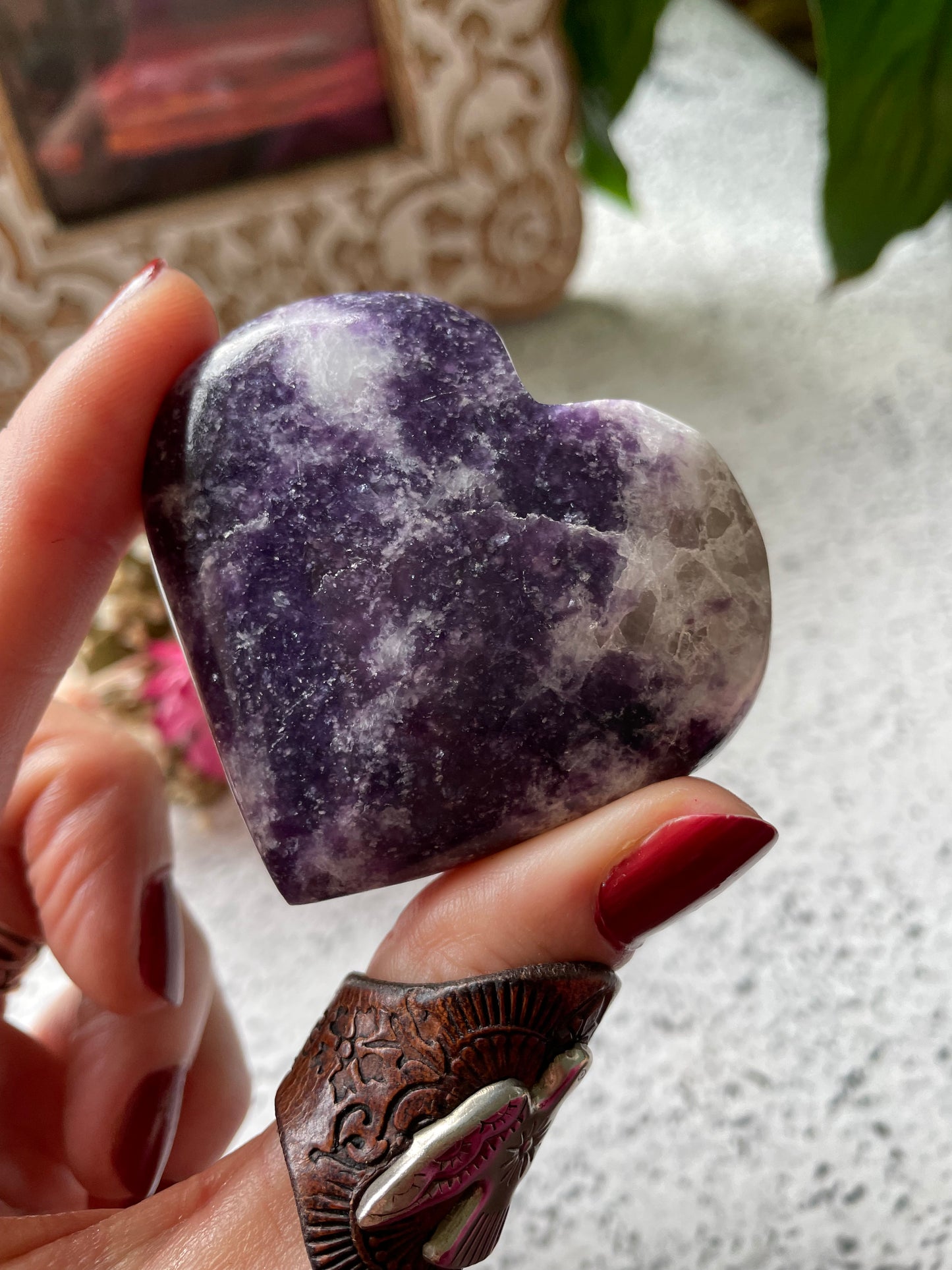 Lepidolite Heart