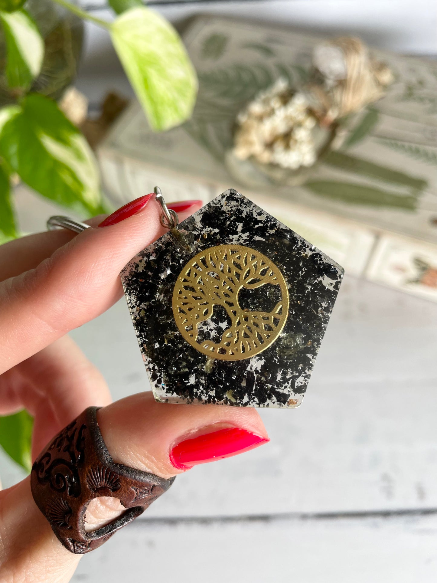 Orgone Keyring ~ Black Tourmaline