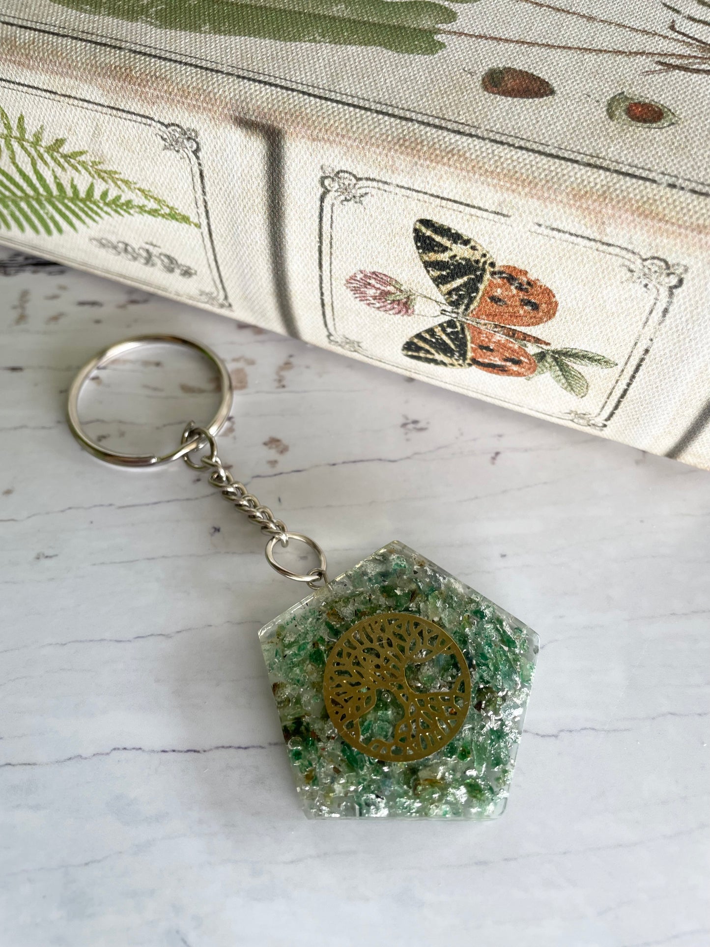 Orgone Keyring ~ Green Aventurine