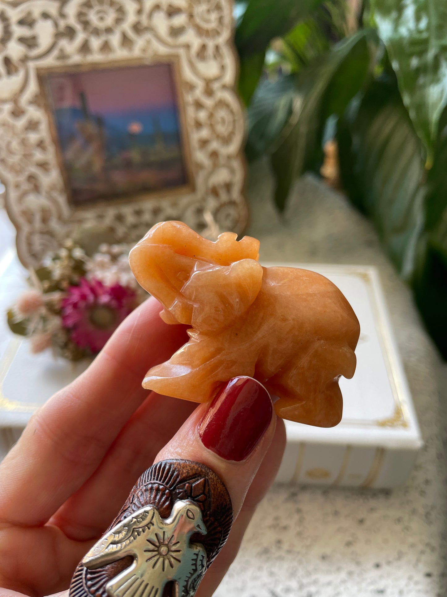 Orange Aventurine Elephant