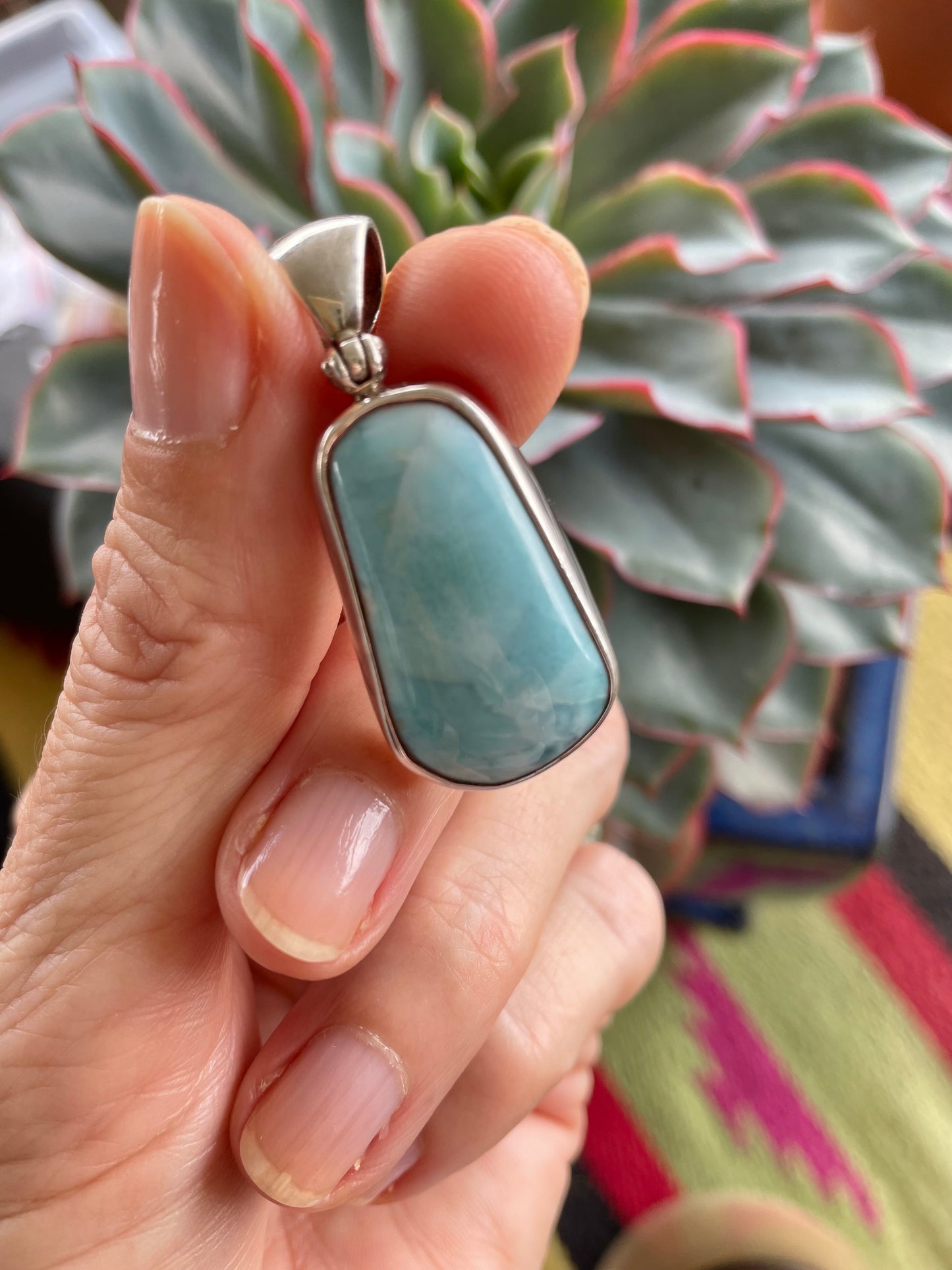 Sam ~ Larimar Silver Pendant