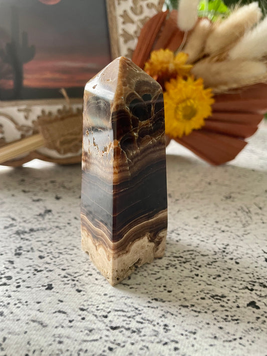 Chocolate Calcite Obelisk