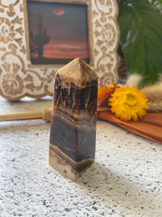 Chocolate Calcite Obelisk