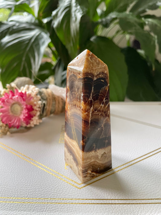 Chocolate Calcite Obelisk