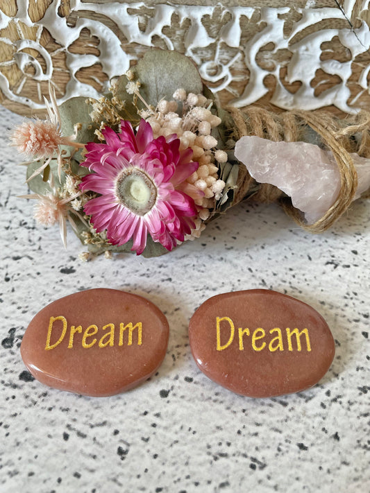 INTUITIVELY CHOSEN ~ Peach Aventurine Thumb/Worry Stone - Dream