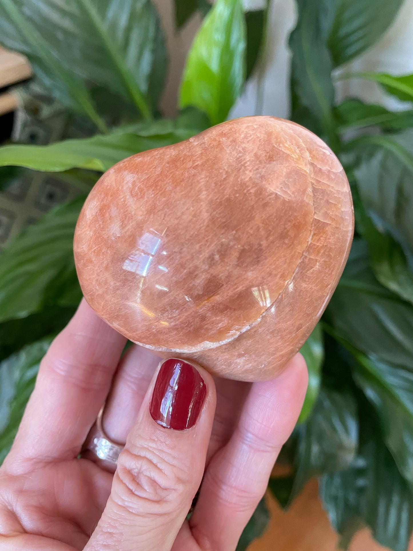 Peach Moonstone Heart