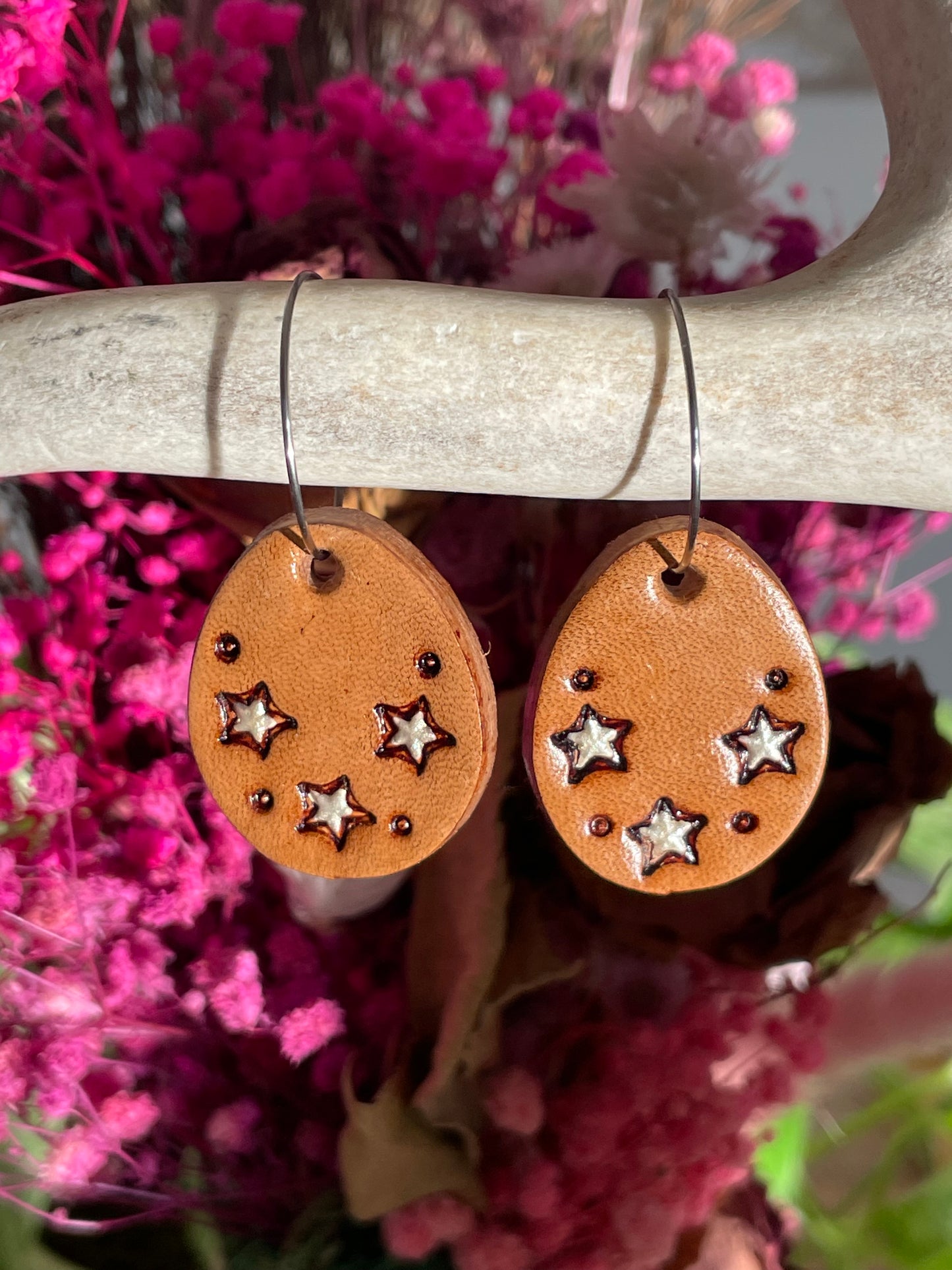 Leather Earrings ~ Guiding Light