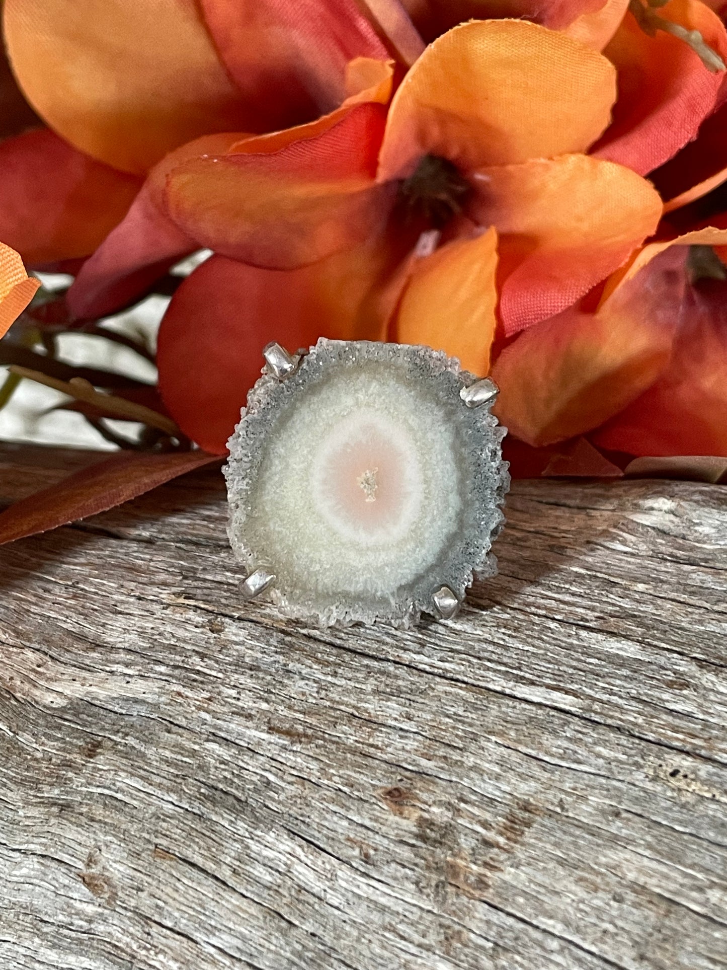 Amethyst Stalactite Silver Raw Ring