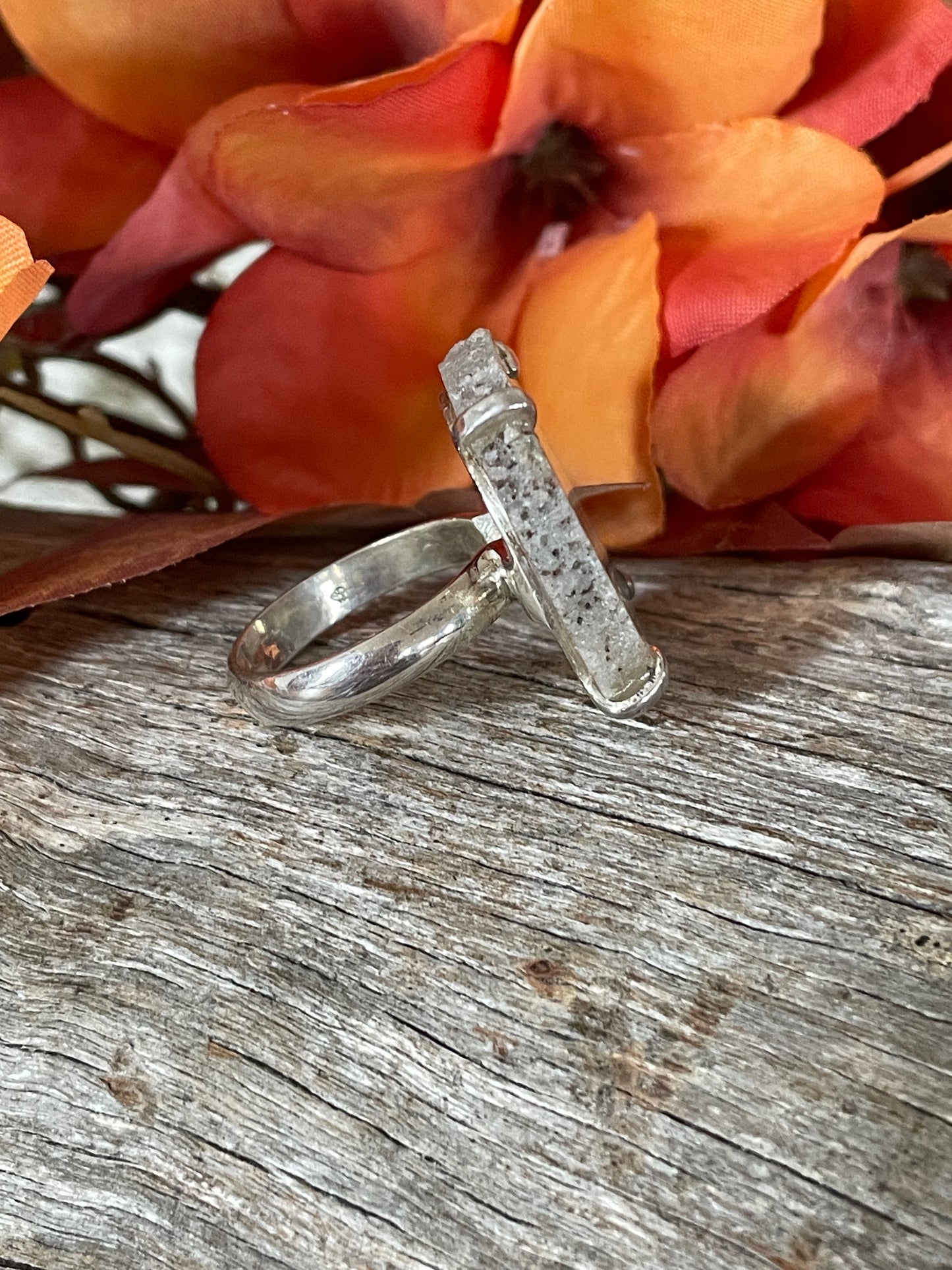 Amethyst Stalactite Silver Raw Ring