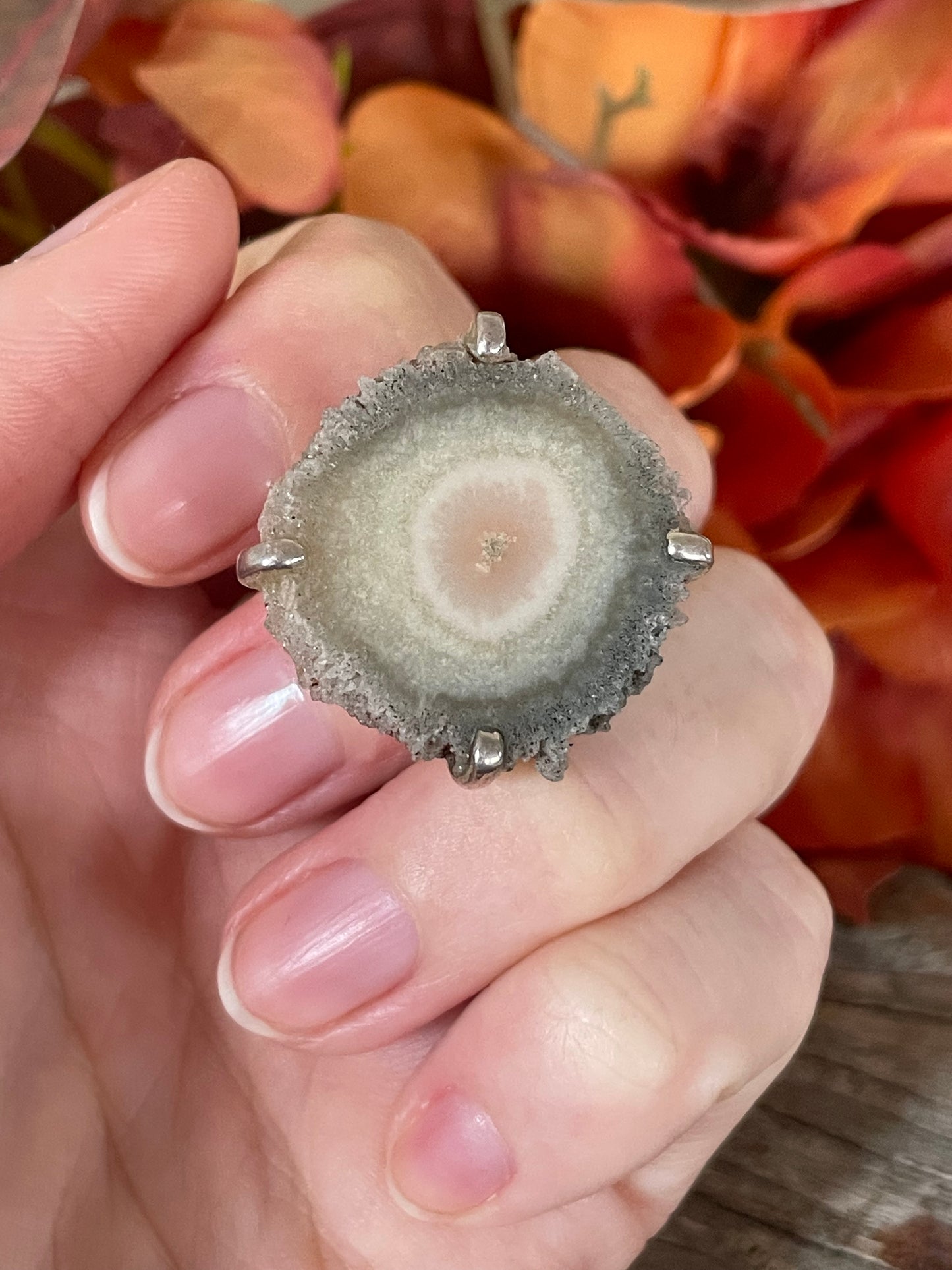 Amethyst Stalactite Silver Raw Ring