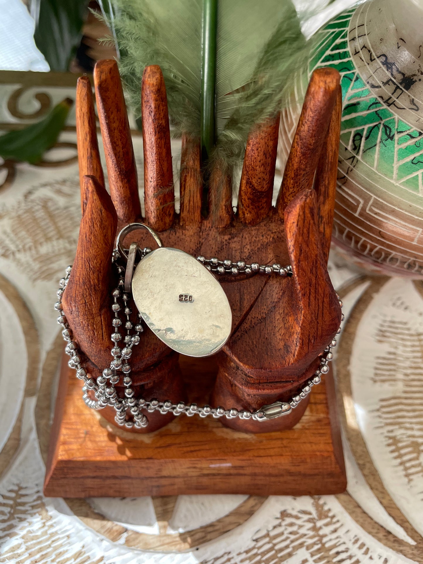 SweetGrass Studio ~ Pink Agate Pendant/Chain