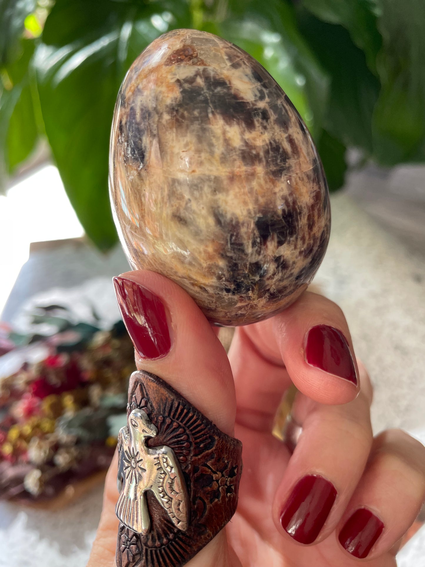 Madagascan Jasper Egg Includes Hematite Ring