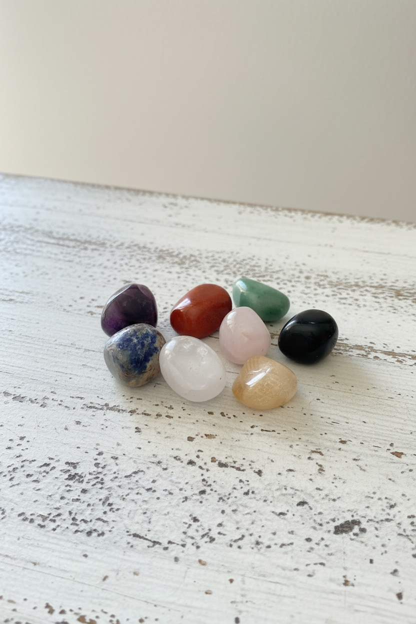 EIGHT ESSENTIAL CRYSTALS Healing Pouch