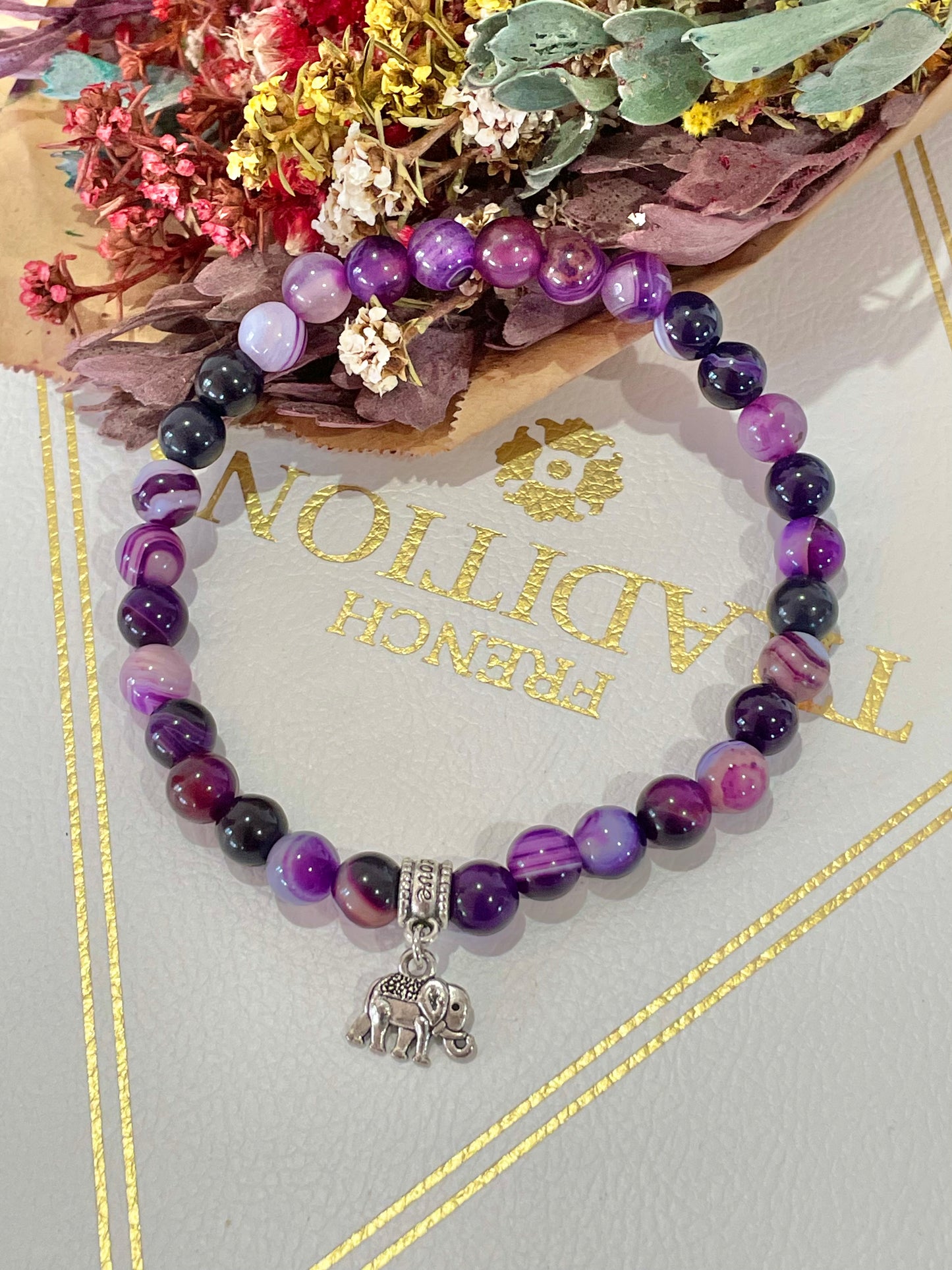 Purple Agate Healing Anklet ~ Intuitive ©️