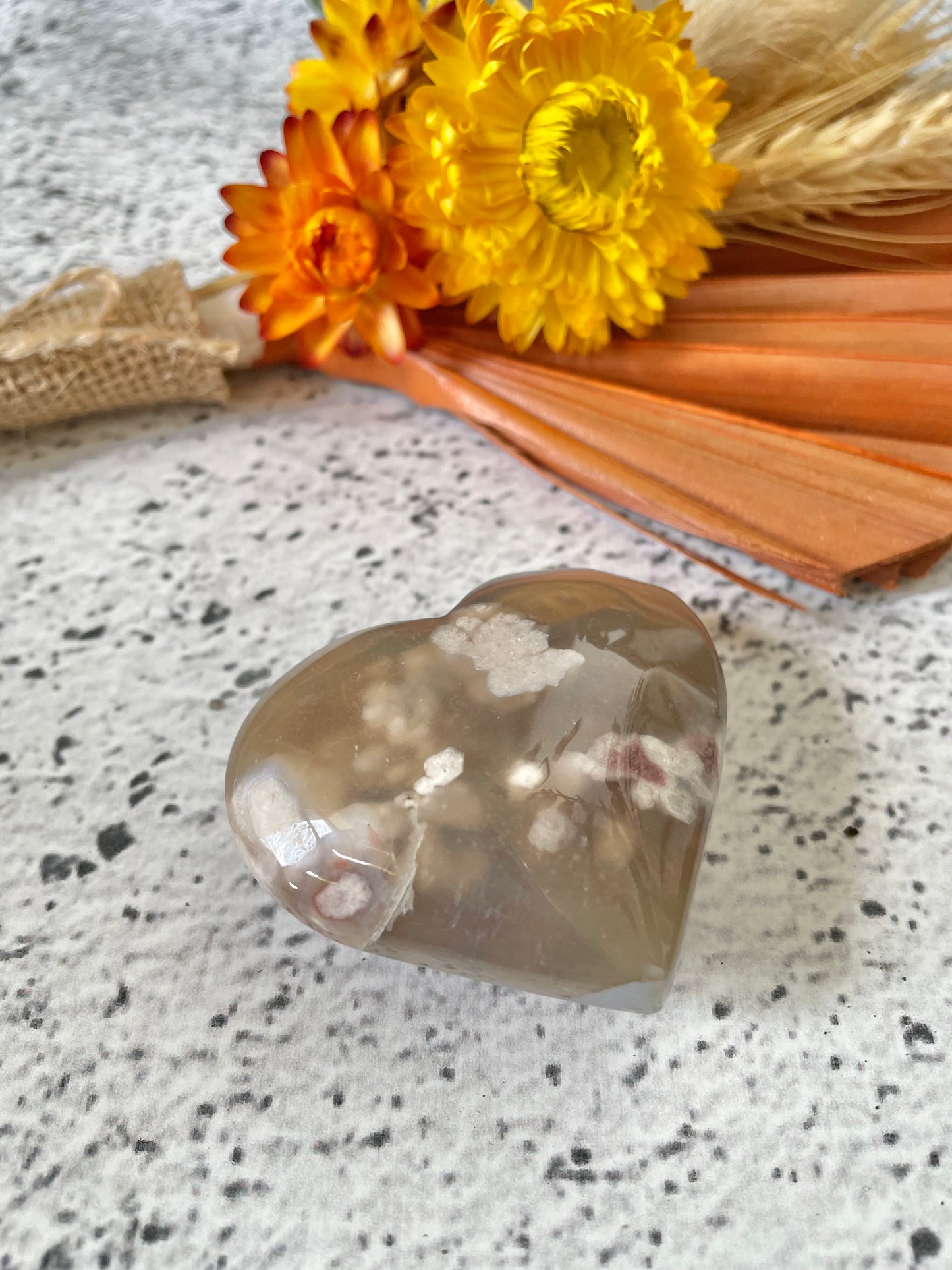 Flower Agate Heart