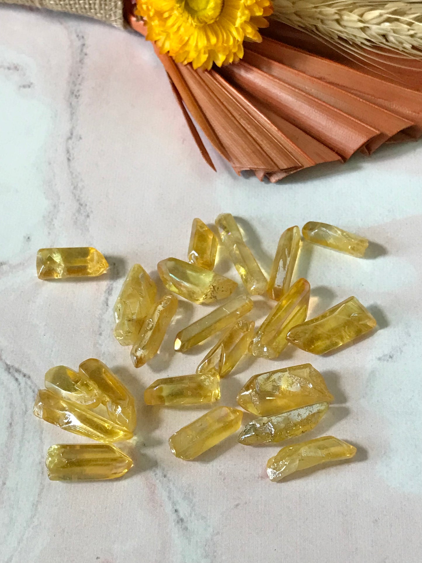 Sunshine Aura Quartz Points ~ 50gms