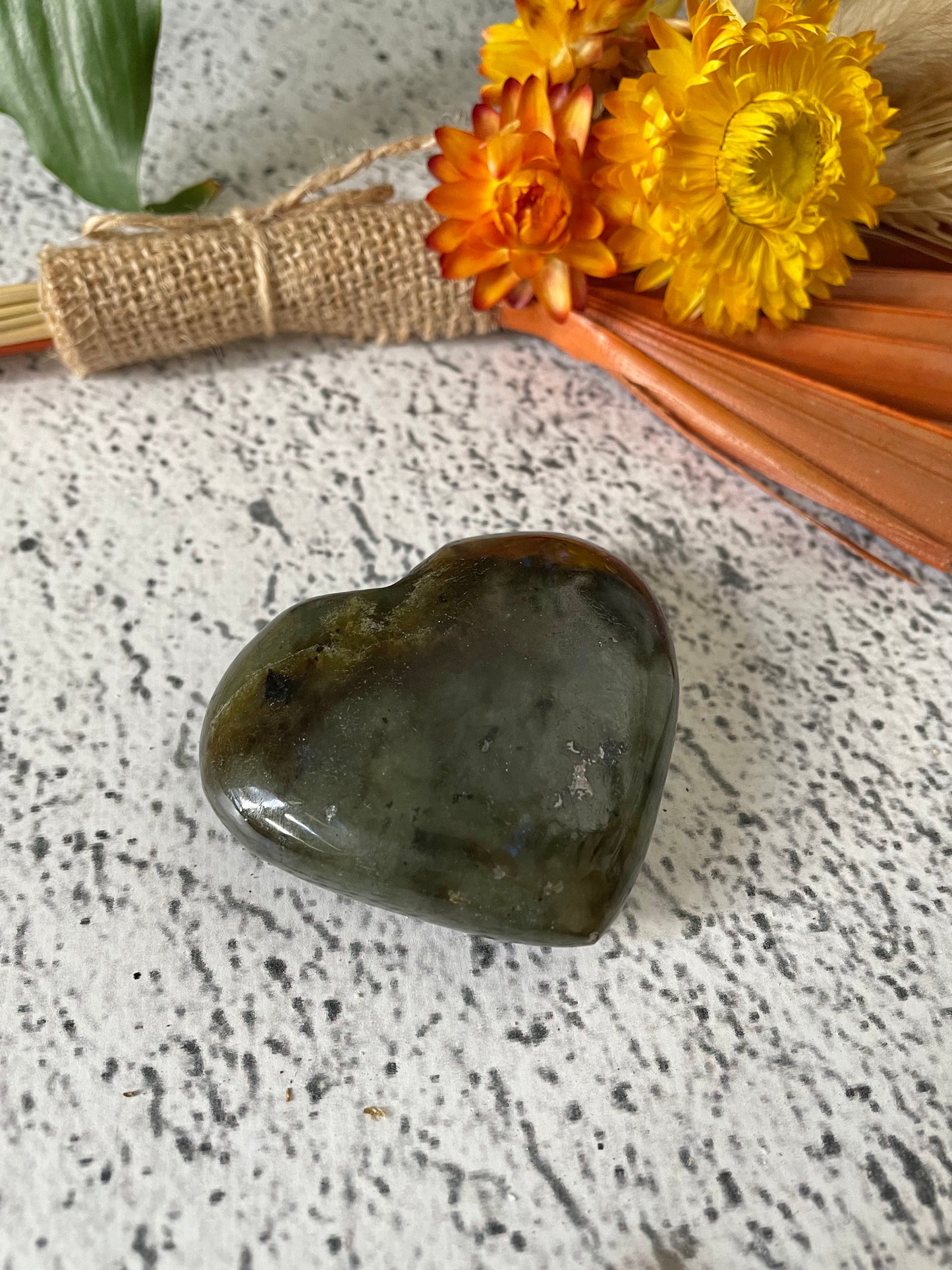 Labradorite Heart