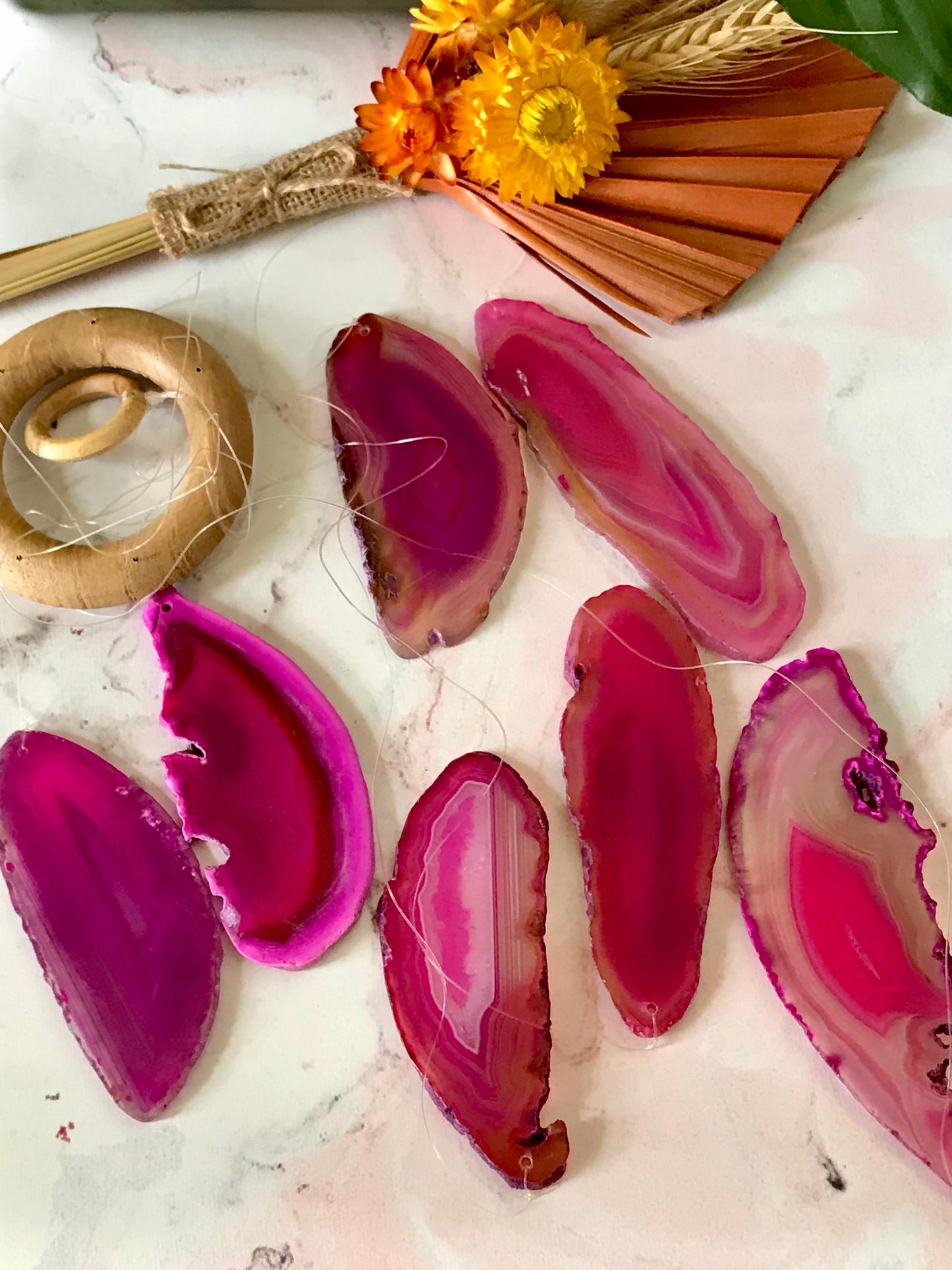 Agate Windchimes ~ Pink