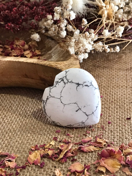 White Howlite Heart