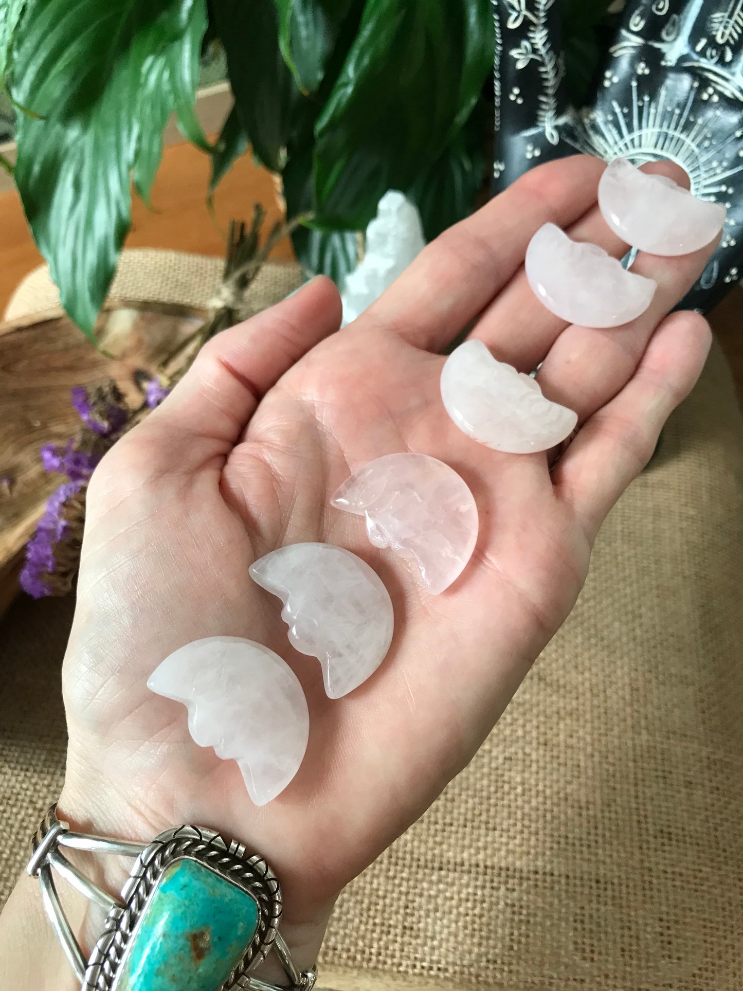 INTUITIVELY CHOSEN ~ Rose Quartz Crescent Moon