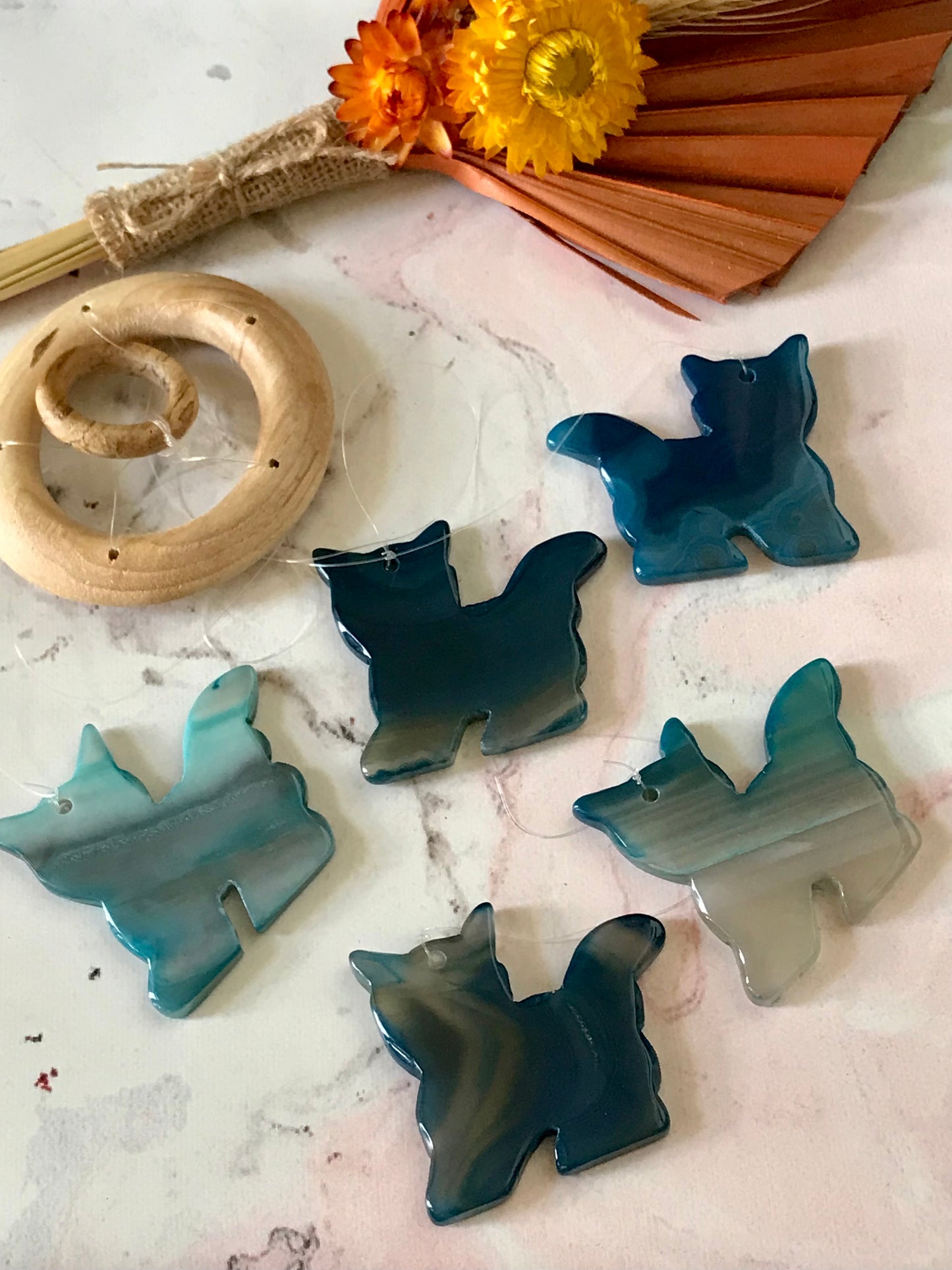 Agate Windchimes ~ Blue Cat