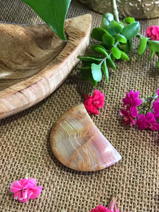 Pink Banded Onyx Moon