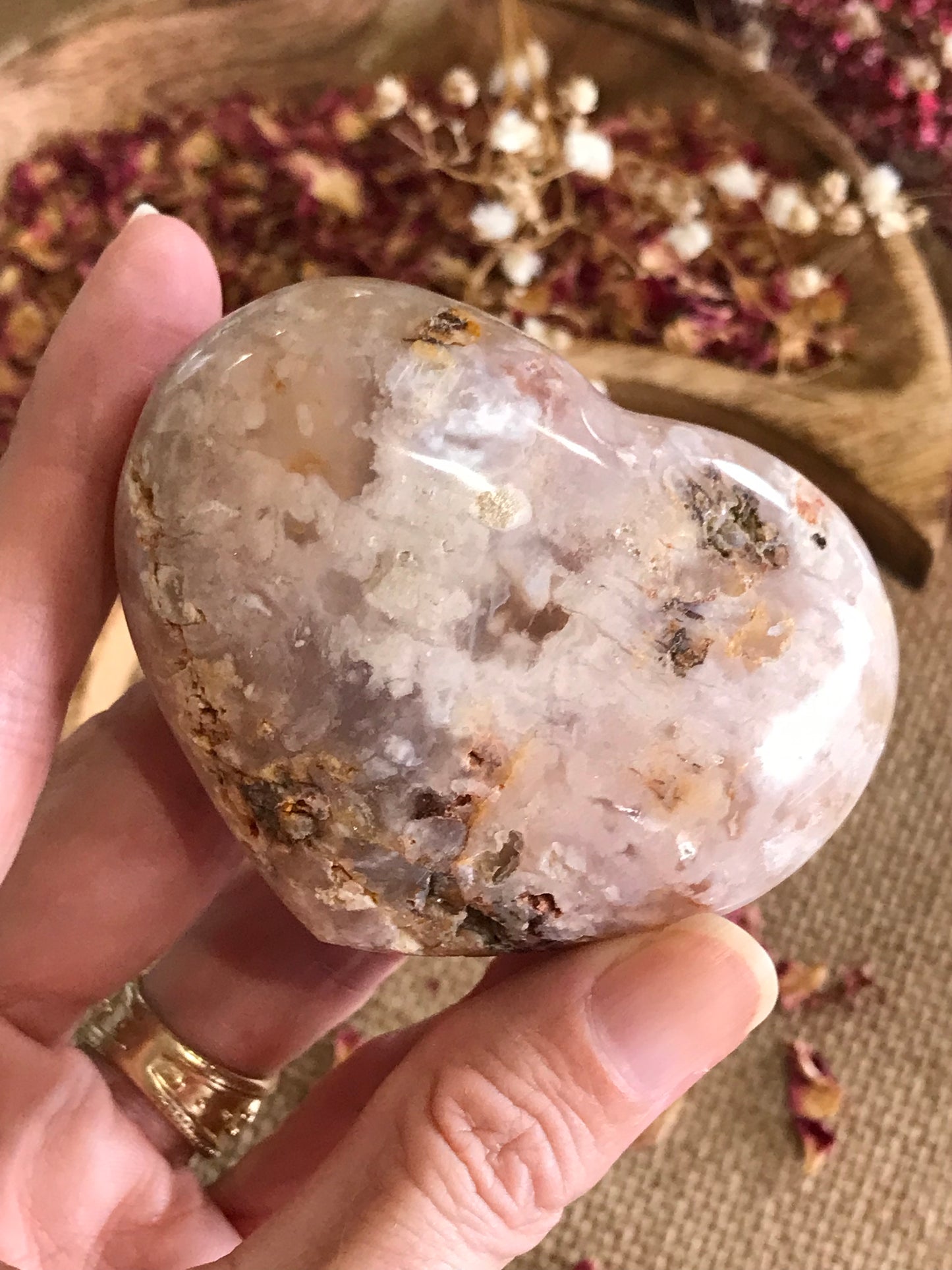 Flower Agate Heart