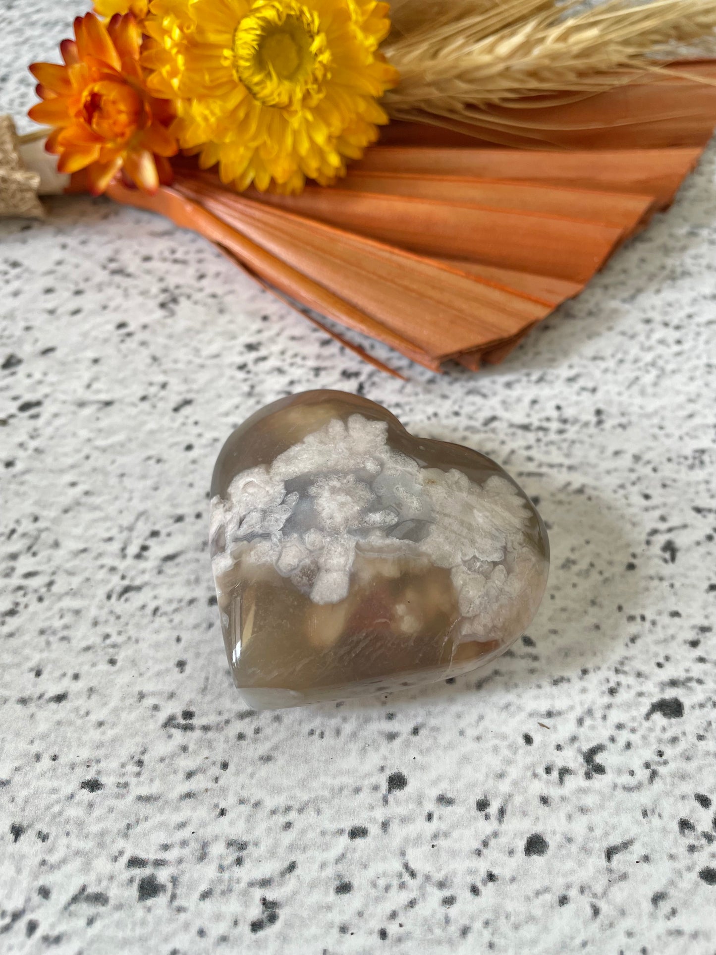 Flower Agate Heart