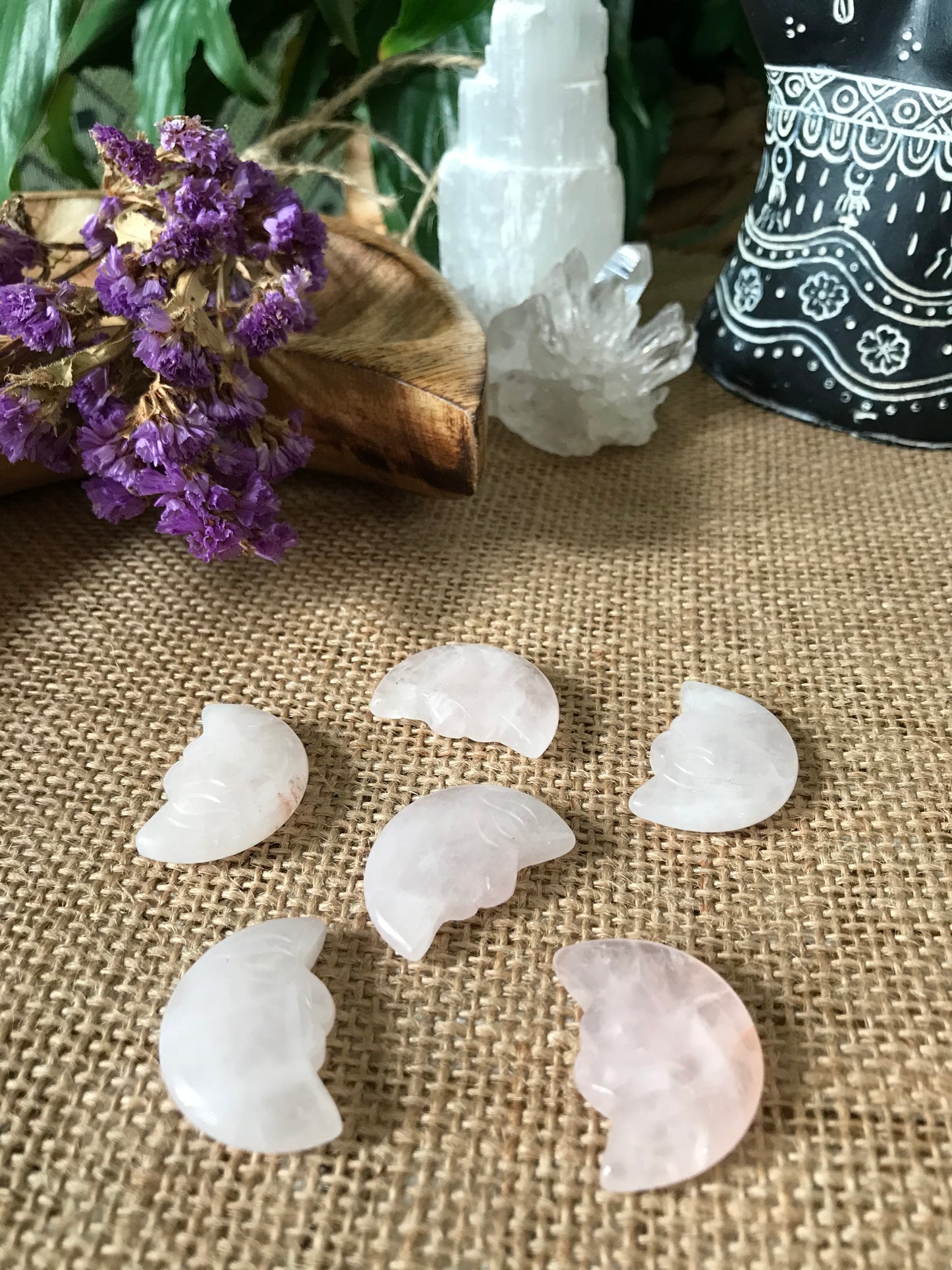 INTUITIVELY CHOSEN ~ Rose Quartz Crescent Moon