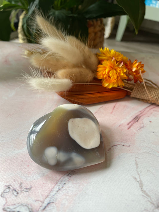 Orca Agate Heart