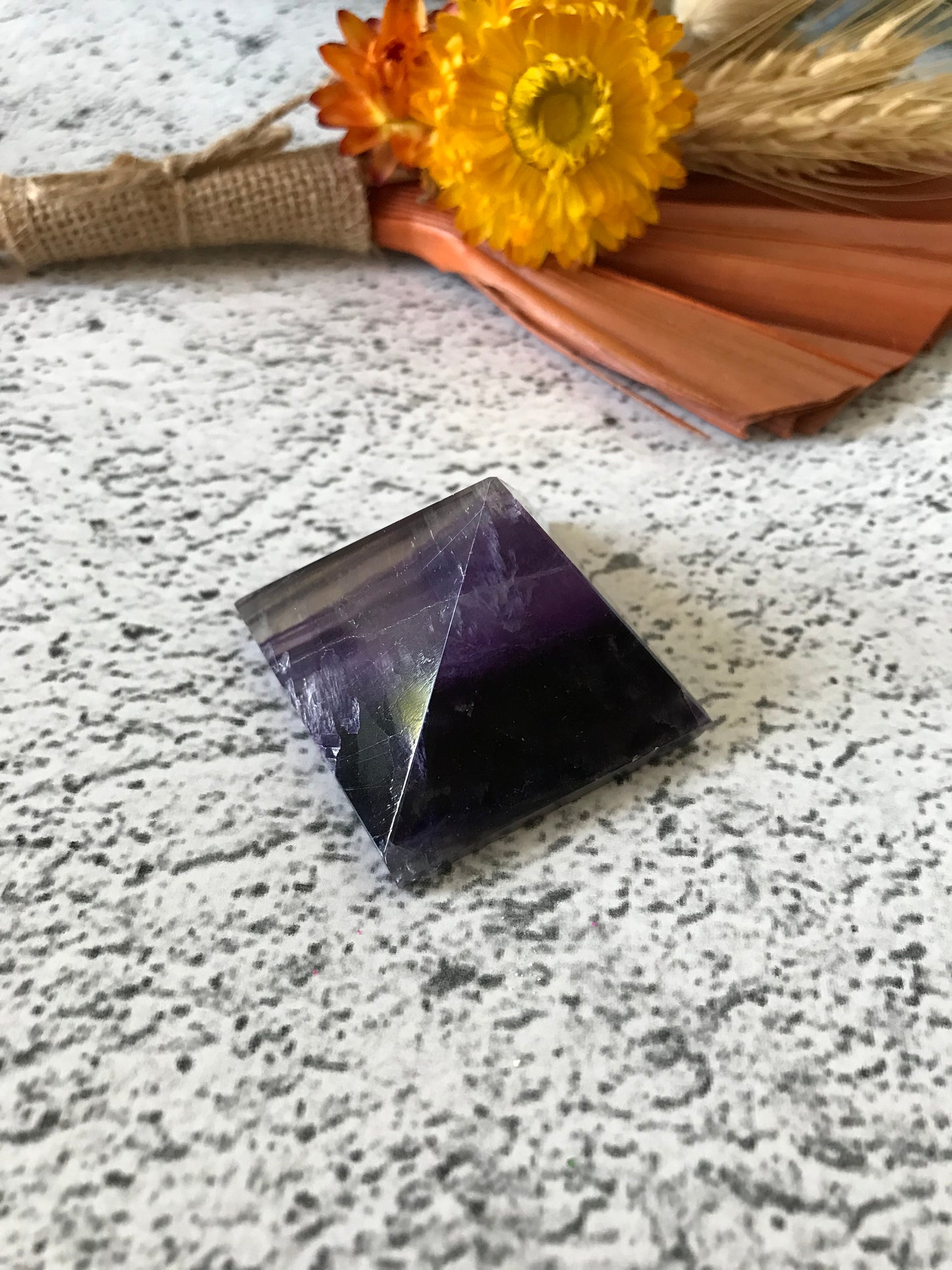 Rainbow Fluorite Pyramid