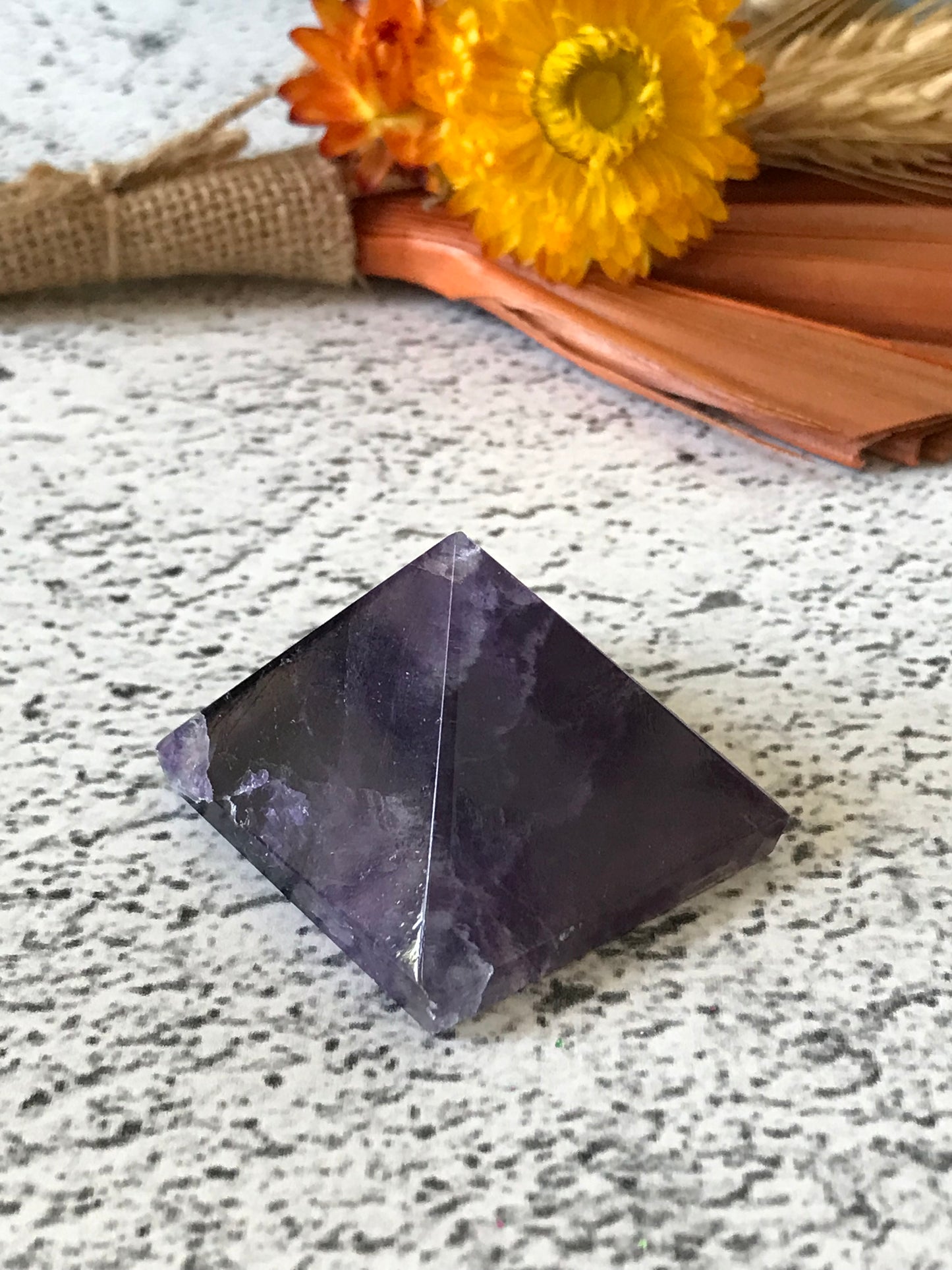 Rainbow Fluorite Pyramid