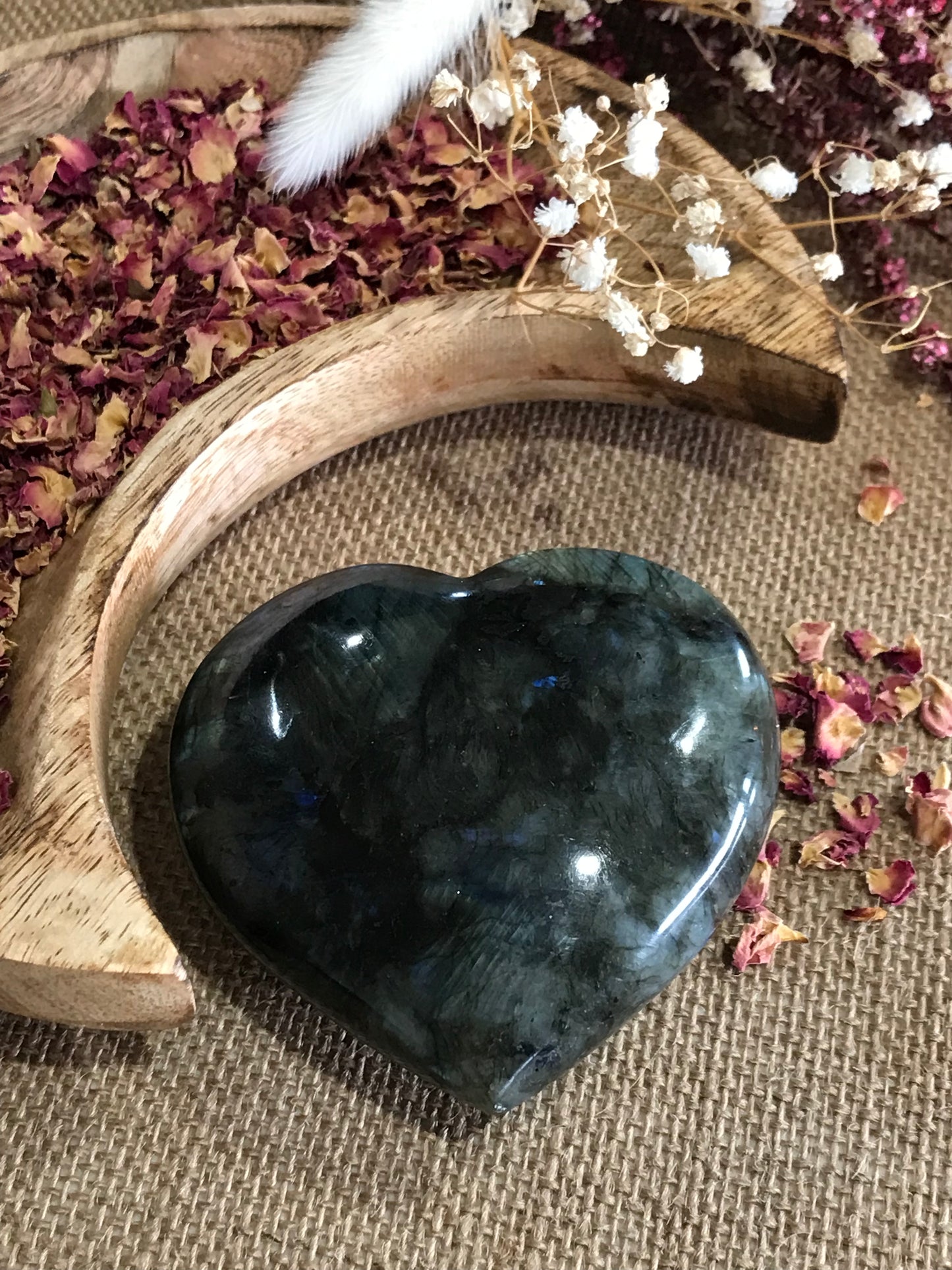 Labradorite Heart