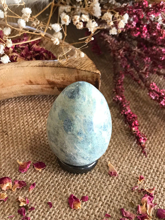 Ruby Fuchsite Egg Includes Hematite Ring