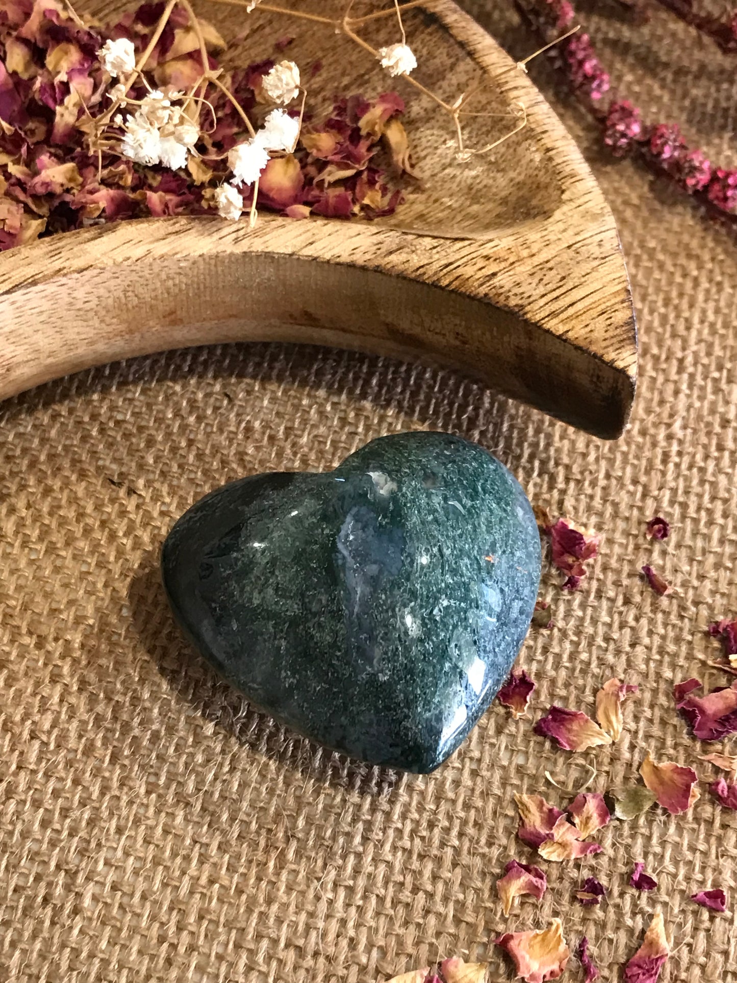 Moss Agate Heart