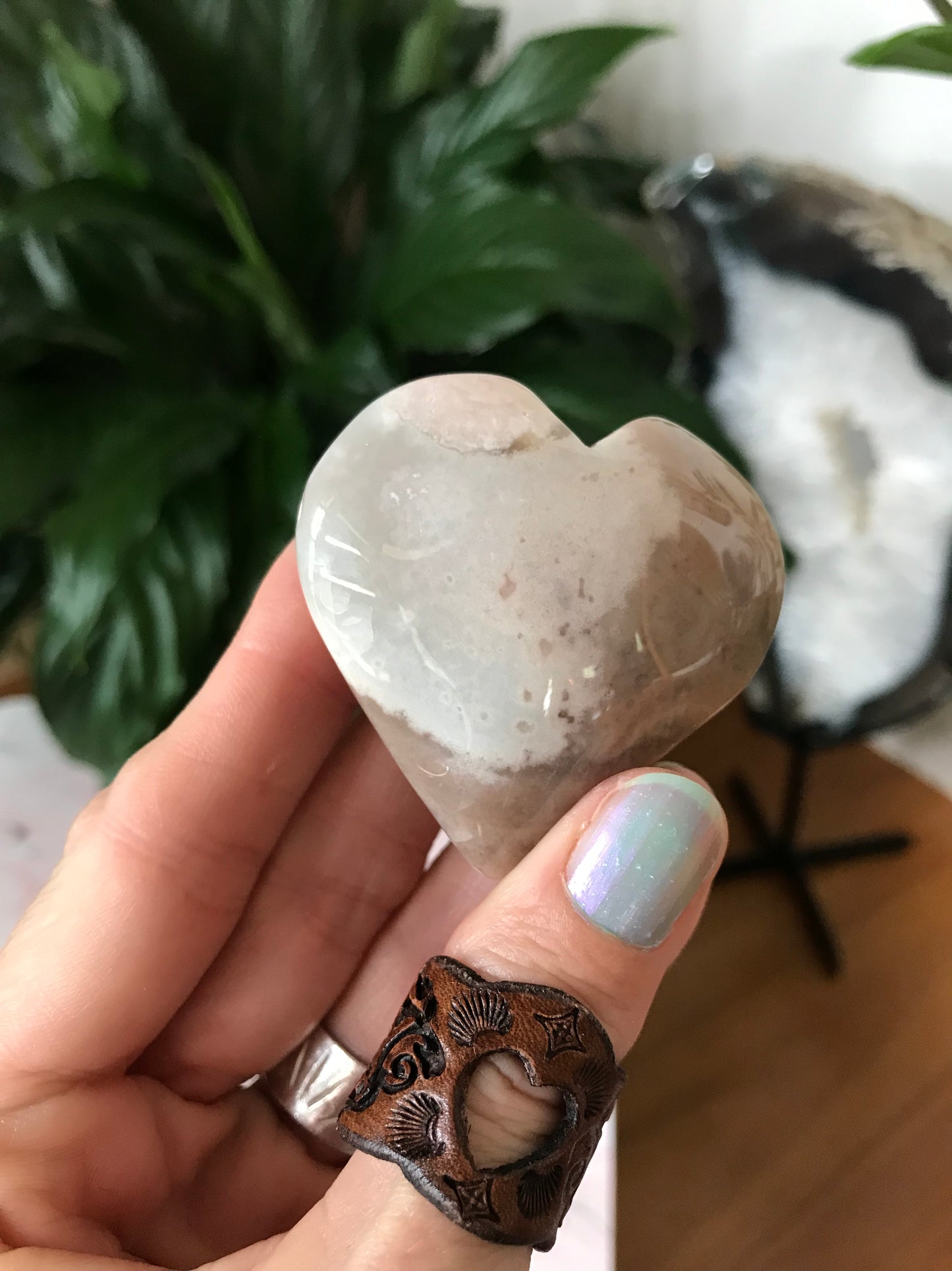 Flower Agate Heart