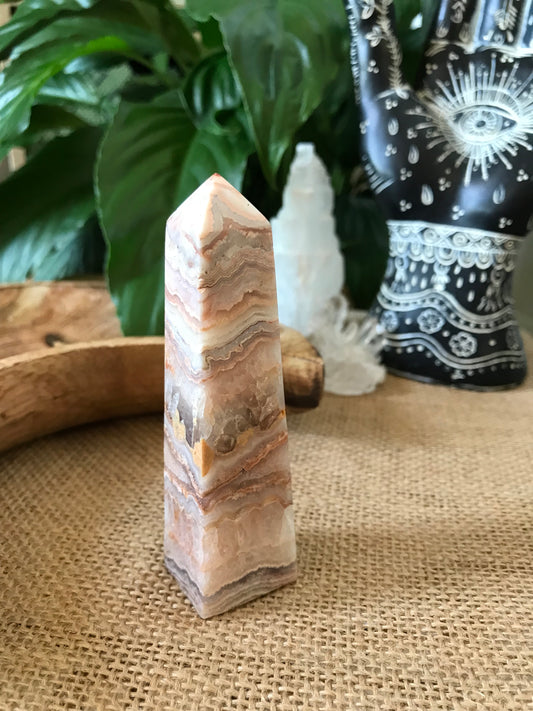 Pink Crazy Lace Agate Obelisk