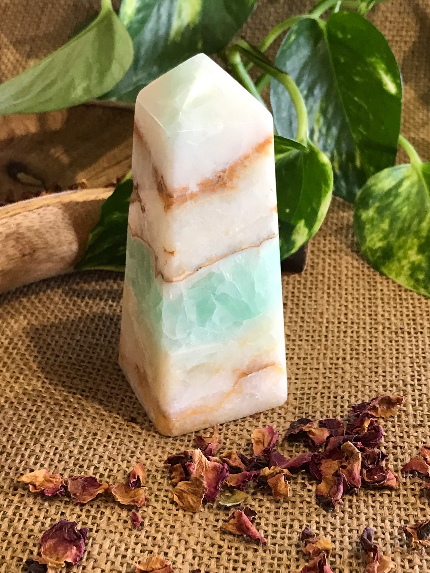 Pistachio Calcite Obelisk