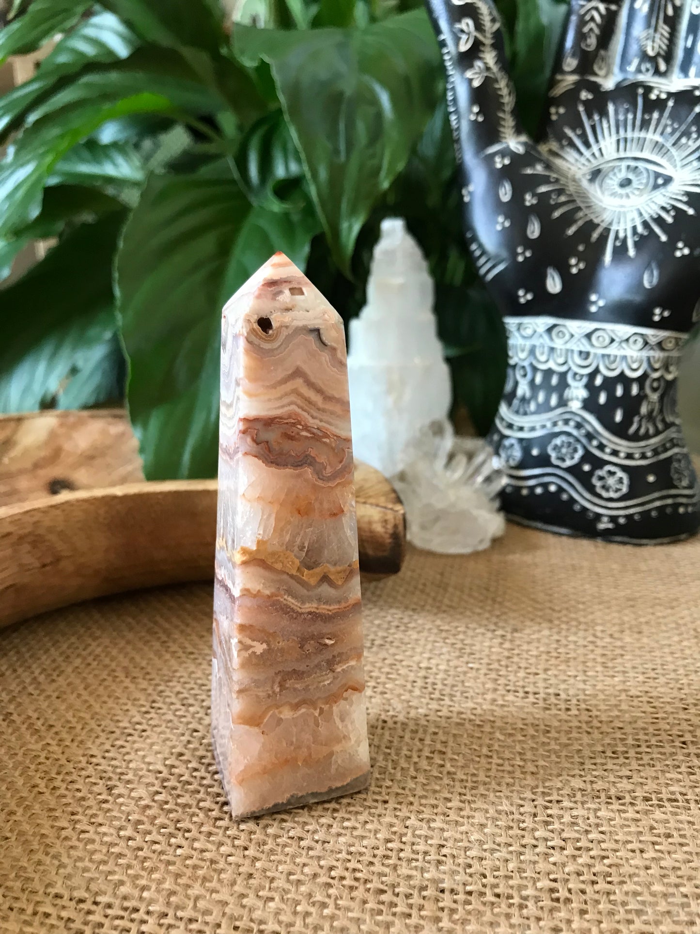 Pink Crazy Lace Agate Obelisk