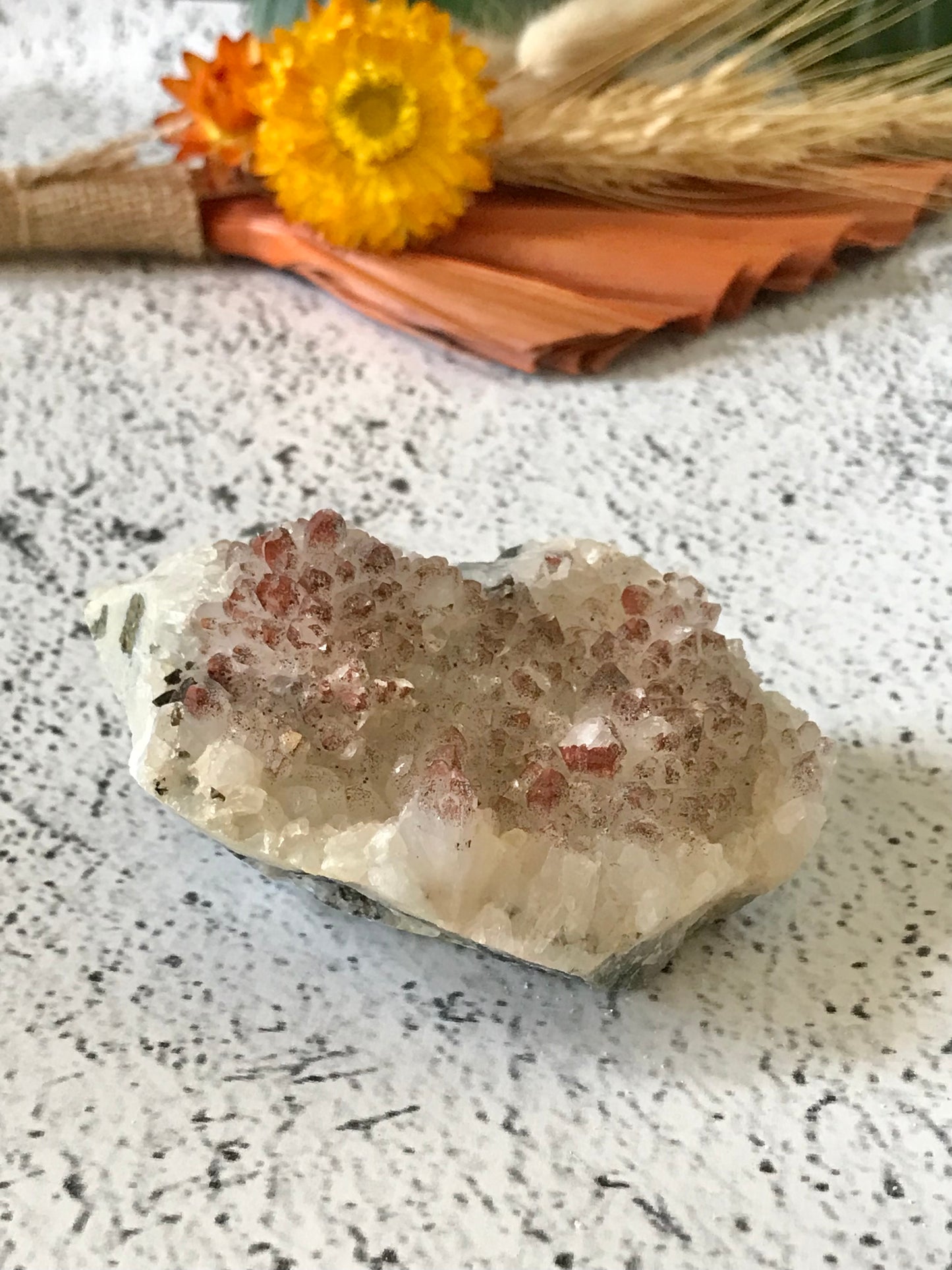 Pyrite Red Quartz Cluster