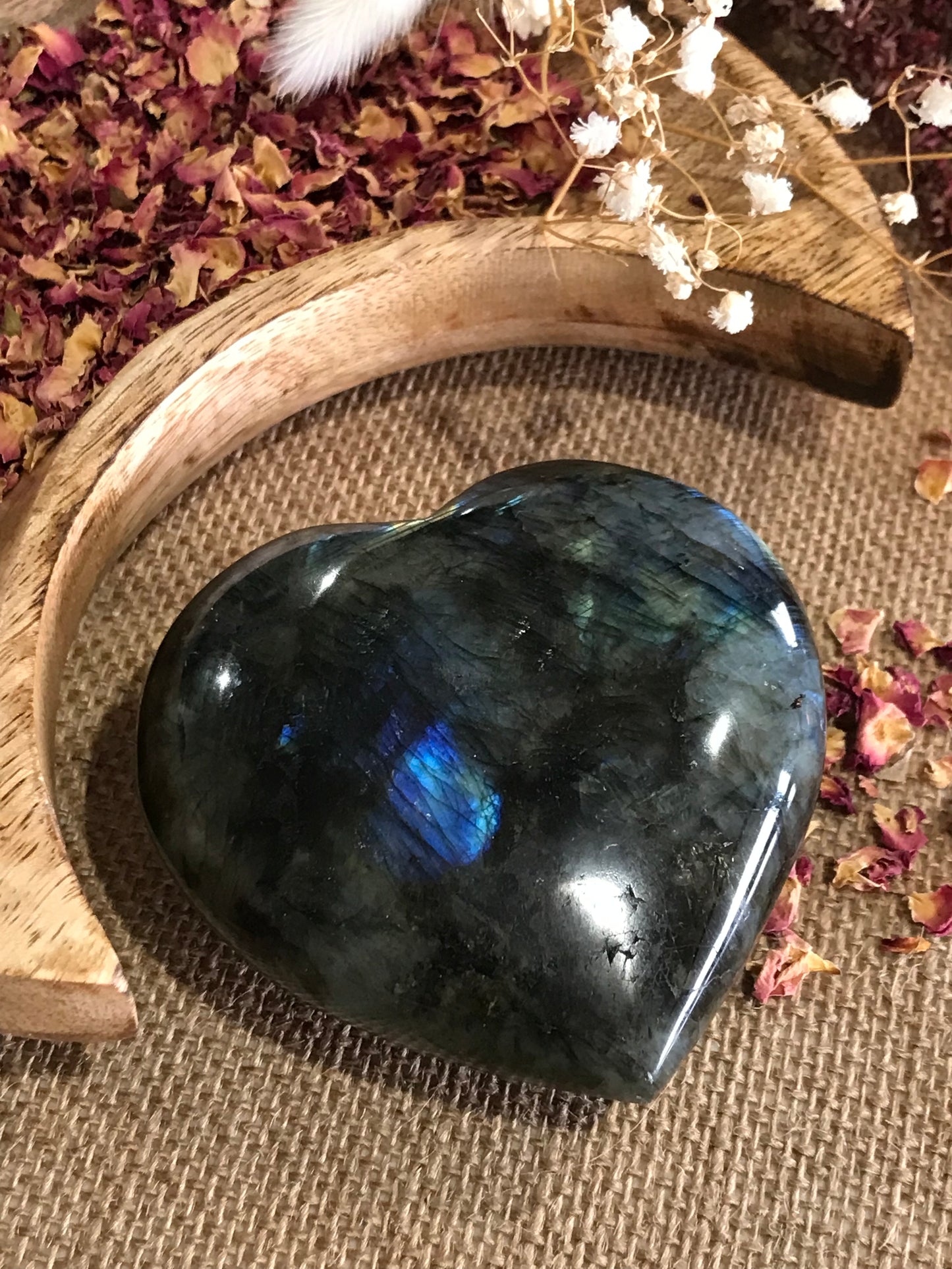 Labradorite Heart