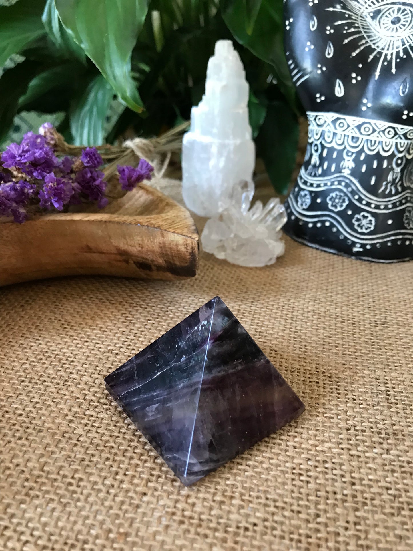 Rainbow Fluorite Pyramid