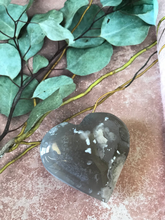 Flower Agate Heart