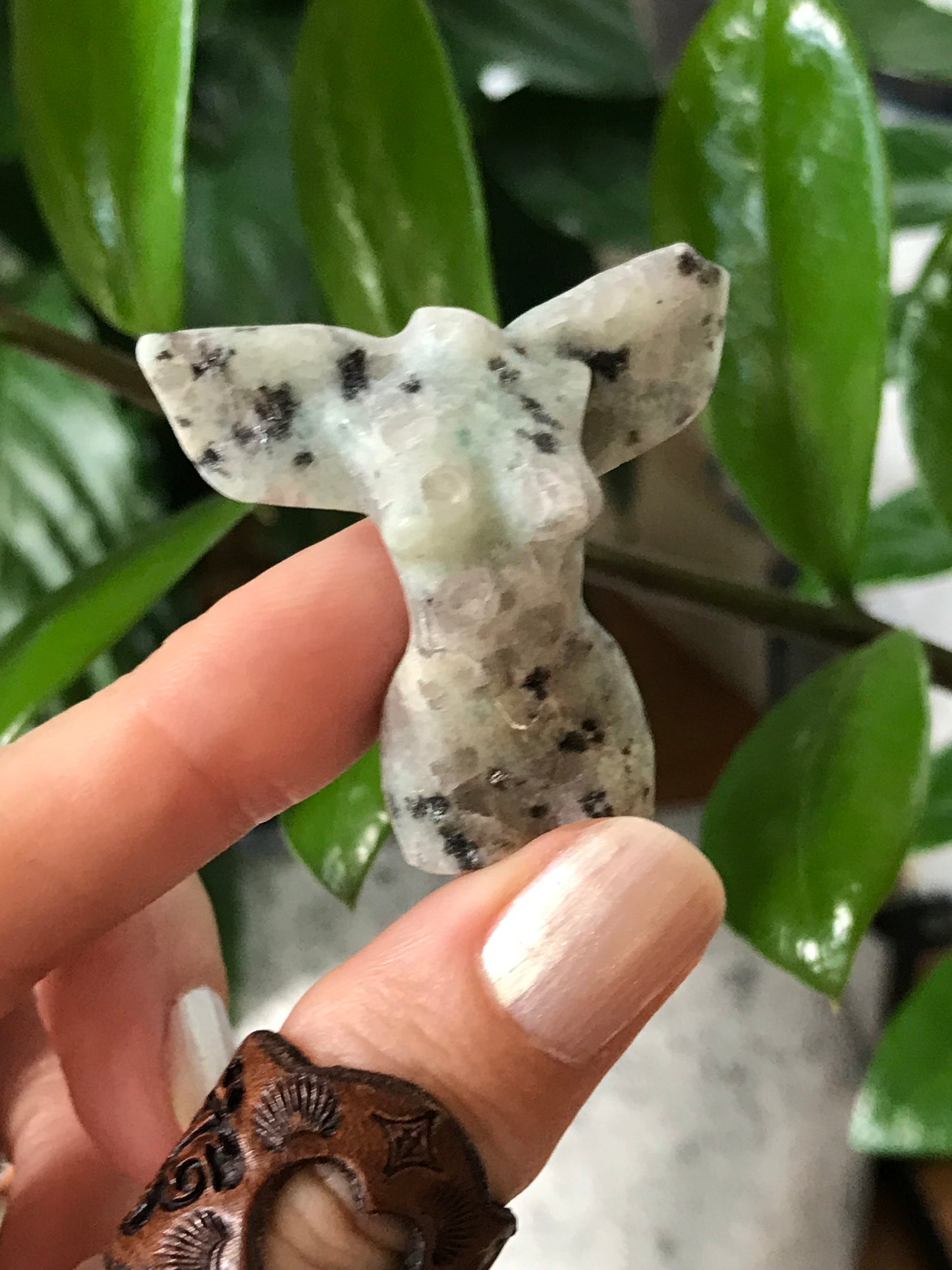 Intuitively Chosen Winged Goddess ~ Kiwi Jasper